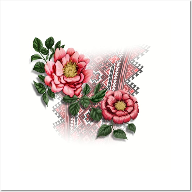 Flowers and pattern ukranian Wall Art by xlhombat